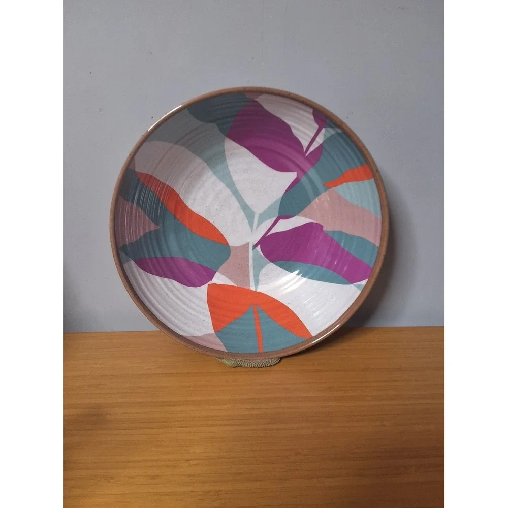 Crate and Barrel Caprice Floral Colorful Melamine Serving Bowl